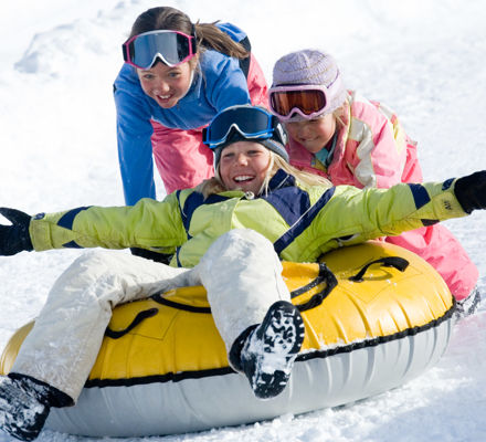 Children at Adventure Ridge Snow Tubing in Vail