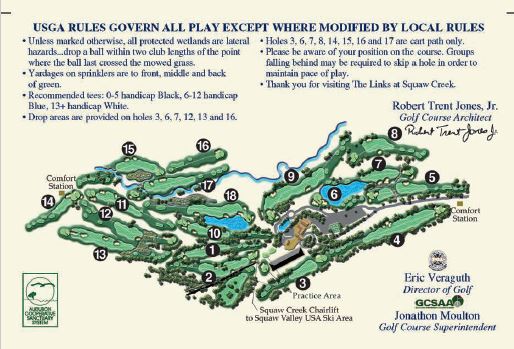 Golf Course Map At Squaw Creek