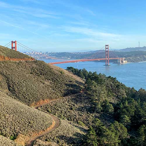 View of Golden Gate Bridge and SF Bay