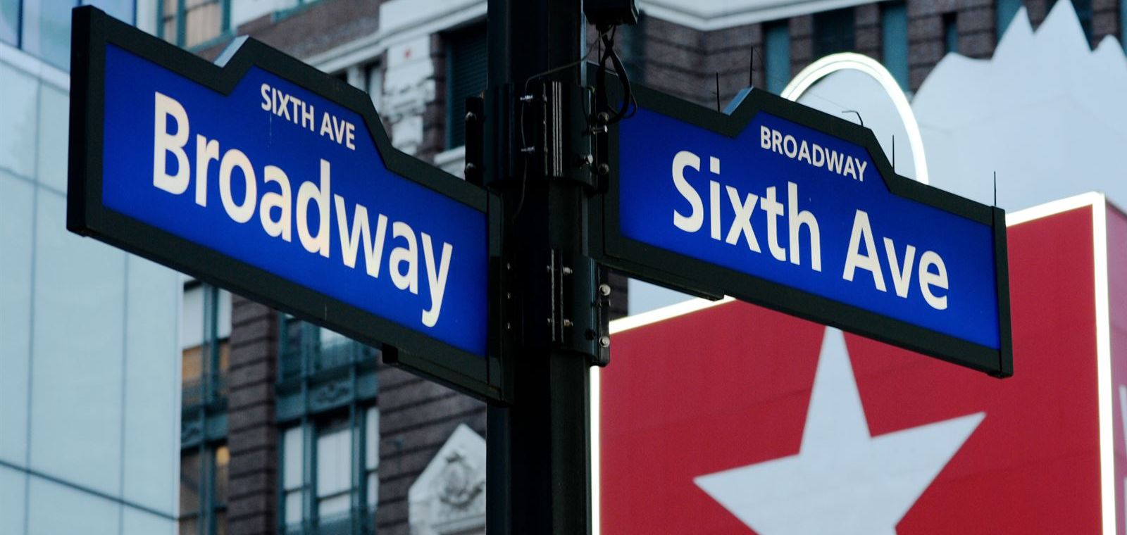 Street Signs For Broadway And Sixth Avenue